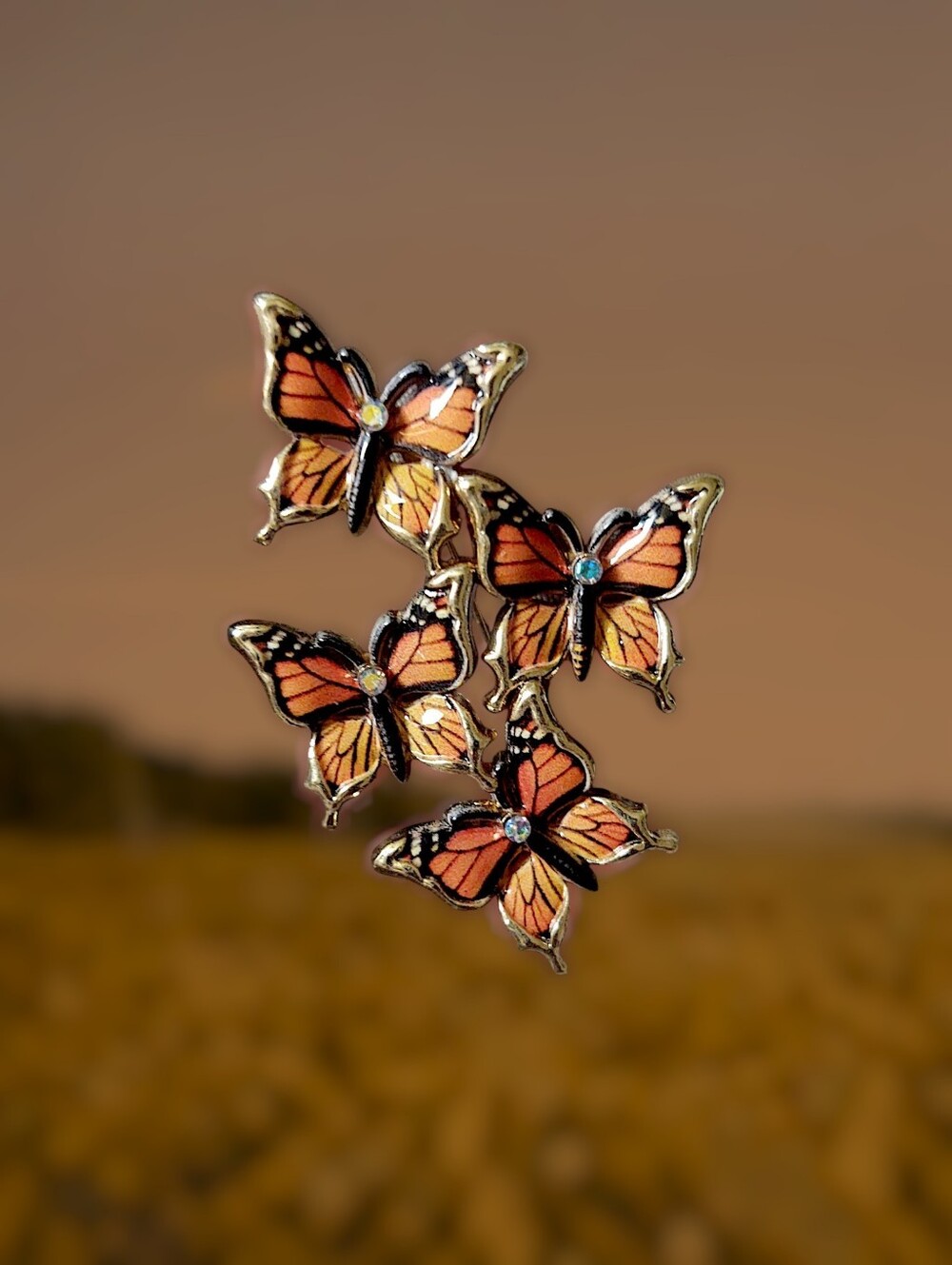 Cascading Butterfly Cluster  Brooch